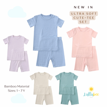 Load image into Gallery viewer, Bamboo Short Sleeve Cute-tee T-shirt & Shorts Set