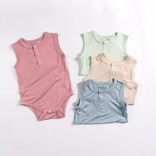 Load image into Gallery viewer, Bamboo Sleeveless Button Romper