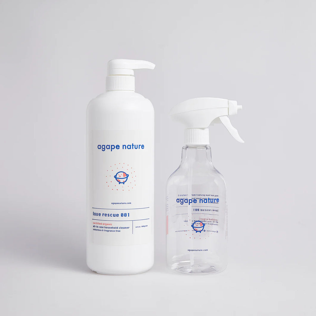 Love Rescue 001 certified organic multi-purpose cleaner (1kg) + 1 empty spray bottle