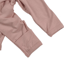 Load image into Gallery viewer, sleeve details of a pink long sleeve onesie
